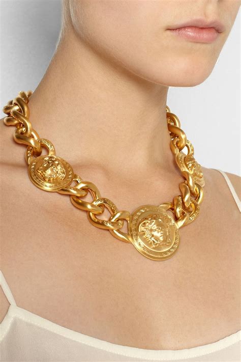 versace gold chain print|Versace gold chain necklace.